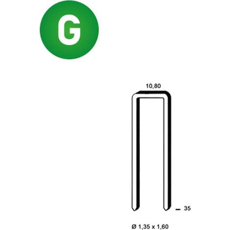 13 900 Agrafes Galvanisées L-35 - 10.8x35x1.35x1.6 mm - D-Work