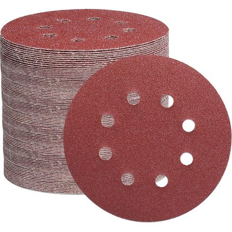 105PCS Disque de Ponçage 125mm, Disques a Poncer Papier Abrasifs 8 trous Idéal pour Poncer/Polir pour Ponceuse Excentrique (Grain 40/60/80/150/240/320/600) (1/5)