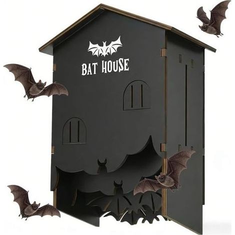 Nichoir Chauve Souris en Bois 3 Chambres, kit DIY Facile à Assembler. pour Jardin et Mur, ce nichoir Chauve Souris résistant aux intempéries Offre Un abri Naturel Optimal (1/5)