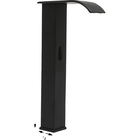 Robinet à capteur infrarouge, en acier inoxydable, fonctionnement sans contact, noir (1/2)