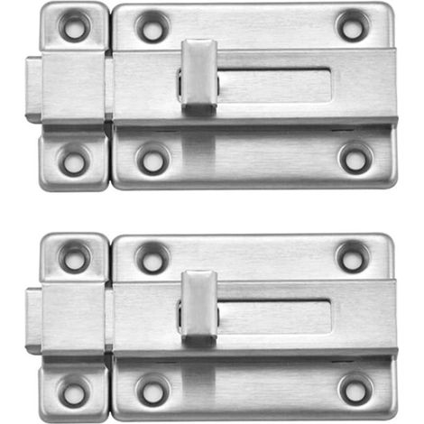 Lot 2 Ziele 3,0 Pouces Verrou de Porte à Boulon Coulissant mit 12 vis Verrou de Porte en Acier Inoxydable für alle Typen (1/5)