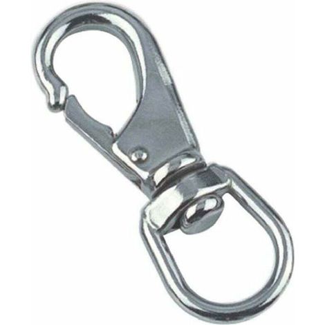 Gancio rotante a molla in acciaio inox - Acciaio inox A4 - Lunghezza 118 mm - Diametro 4,4 mm - Diametro interno 21 mm - Interasse 16 mm - Robusto e durevole (1/2)