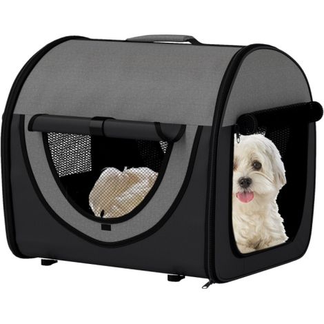 Black Folding Soft Pet Crate for Dogs and Cats, 46x36x41 cm, Portable and Lightweight Design (1/5)