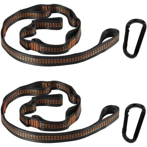 Hammock Strap Tree Swing Strap Hammock Attachment for Camping Hammock Swing or Hanging Seat (2M with 2 Carabiners) (1/5)