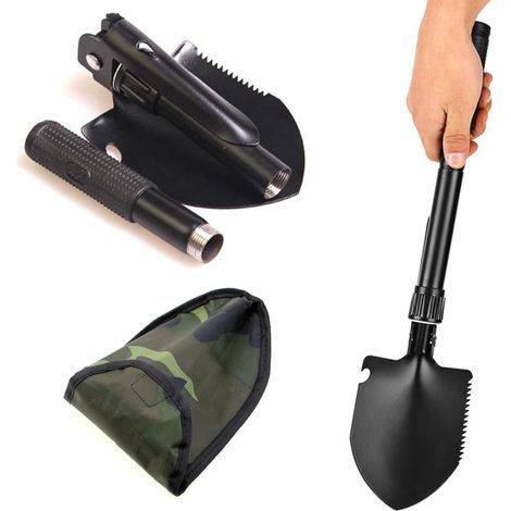 Mini Klappspaten Spitzhacke, Klappbare Survival-Schaufel, Camping Klappspaten, für Outdoor Wandern, Survival, Schneeschaufeln, Gartenarbeit, Camping, mit 1 Aufbewahrungstasche