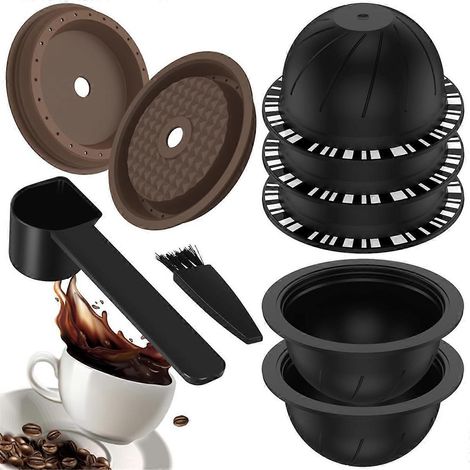 5Pc Reusable Vertuo Pod for Machine, Coffee Capsule (230Ml)--