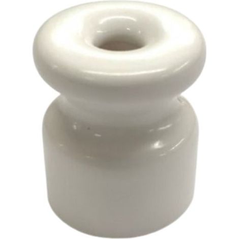 Isolante in porcellana bianca per cavo intrecciato 18 x 16 mm -  confezione da 5 pezzi