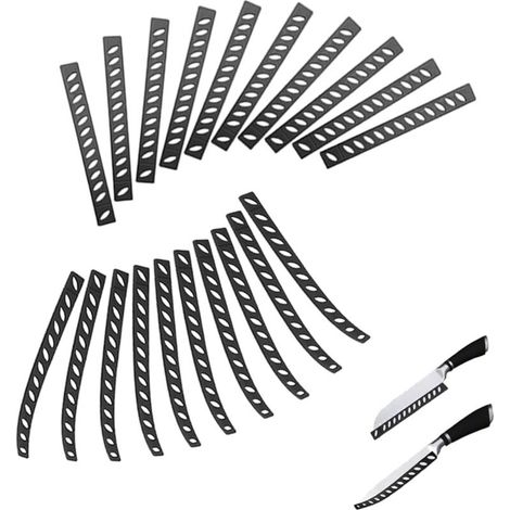 20 Pièces Protecteur Couteau Noir Protecteur de Lame en Plastique Universal Set de Protection du Bord du Couteau Convient Aux Couteaux de Cuisine de Différentes épaisseurs (1/5)