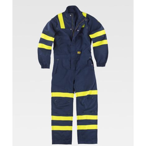 Buzo ignífugo, antiestático con protección para soldadura y arco eléctrico C5096 L Marino+Amarillo A.V.