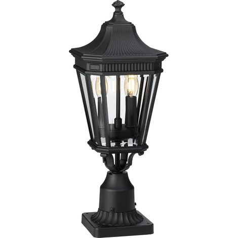Elstead Cotswold Lane - Piédestal extérieur moyen à 2 lumières noir IP44, E14 (1/5)