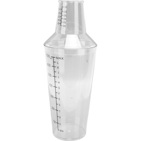 Graduierter, transparenter Cocktailshaker, Standardfassungsvermögen, auslaufsicher, 700 ml, ideal für Barkeeper. (1/5)