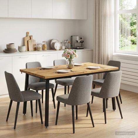 vidaXL 140 x 80 x 75 cm Legno di Acacia Massello Bianco e Nero (1/5)