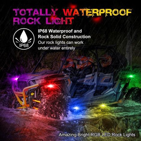 RGB LED Unterbodenbeleuchtungsset mit 4 Modulen, elektrostatischer Entladungslampe und Beleuchtungssystem mit Bluetooth App Steuerung. für UTVs, (1/5)