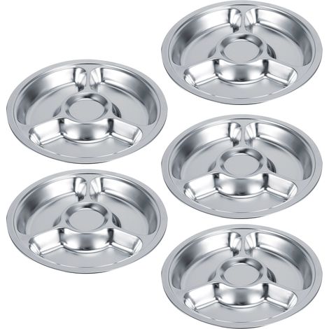 Service de table rond compartimenté 5 pièces en acier inoxydable 304 épais pour enfants, 4 compartiments (1/5)