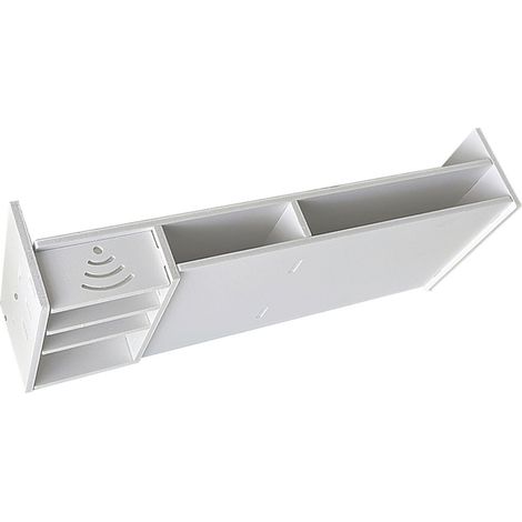 Support rehausseur moniteur ordinateur bureau pour PC portable et fixe, étagère rangement et organiseur bureau, PVC bois plastique 49x19,6x10 cm (1/5)
