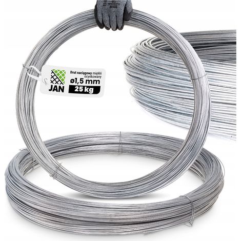 Fil galvanisé pour palissage 1,5 mm, idéal pour les framboisiers, 1800 m, 25 kg (1/5)