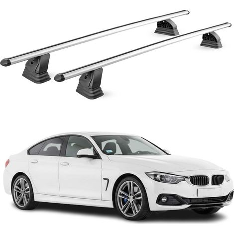 OMAC Aluminium Dachträger Querträger für Bmw 4er Gran Coupè F36 2014-2020 – TÜV / DIN 75302:2019 – Abschließbar – T-Nut – Max. 75 kg – 2 Stangen – Silber (1/5)