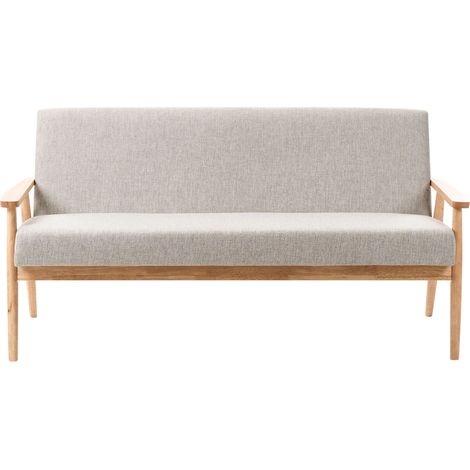 Sofa 3-Sitzer ESRUM Stoff Hellbraun / Grau (1/5)
