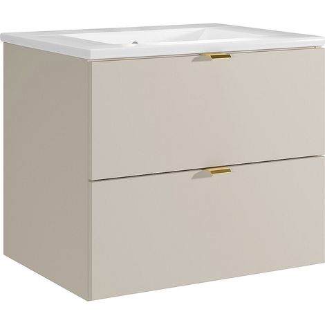 Mobile bagno sospeso con lavabo da incasso Beige 60 cm - LAVENA