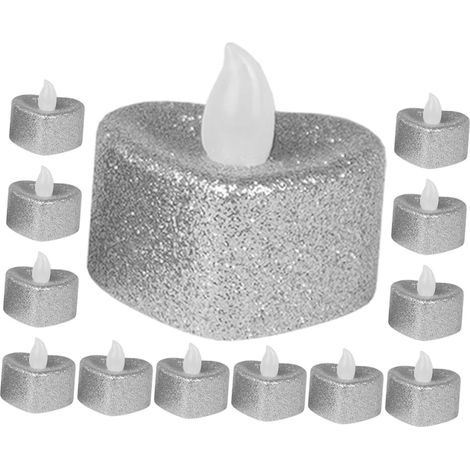 Lot de Petites Bougies Chauffe-Plat à LED Romantiques en Forme de Cœur à Piles sans Fumée pour Lampe Décorative (1/5)