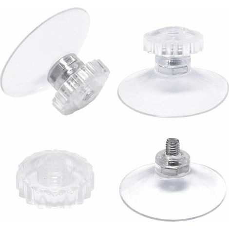 lot de 30 Ventouses avec Filetage et écrous moletés Ø 45 mm, Transparentes, pour Voiture, Camping, vitre, Pare- (1/5)