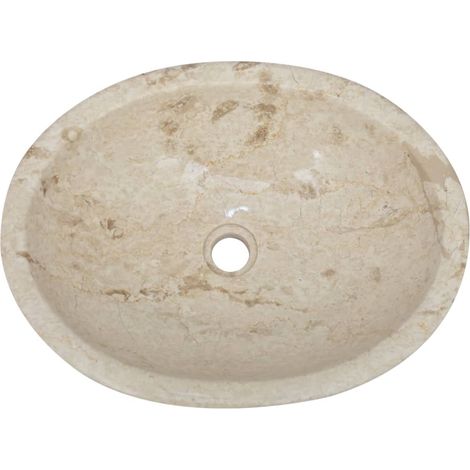Lavabo da bagno lavabo da appoggio per WC lavabo da bagno lavabo da bagno interno casa 53 x 40 cm marmo crema 020002815