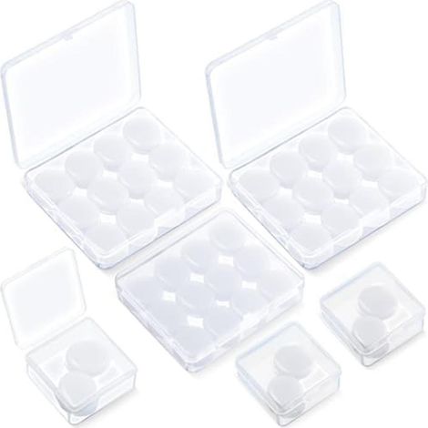 21 paires de bouchons d'oreilles pour dormir, réutilisables, en silicone modelable, souples et antibruit, blancs. (1/5)