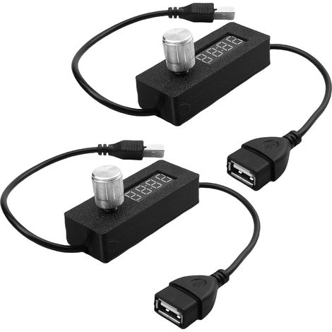 Lot de 2 prises de minuterie USB : câble de commutation de compte à rebours : 24 h mécanisme de minuterie réglable, minuterie intelligente design minuterie réglable pour appareils ménagers (1/5)