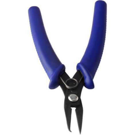Pince multifonctionnelle pour bijoux de bricolage à poignée bleue, à double anneau et à poignée en caoutchouc. (1/4)