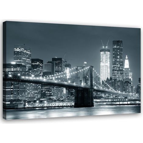Tableau sur toile New York Pont de Manhattan 60x40 (1/5)