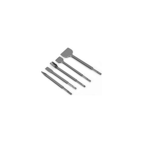 5PCS Burin SDS Plus Set burineur, burin SDS Plus pour perceuse électrique SDS pour perceuse à percussion avec 2 Burin Pointu et 3 Burins Plats pour la Céramique et Les Carreaux de Sol