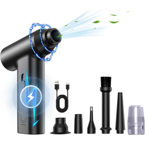Effizienter, multifunktionaler elektrischer Staubabscheider, 6 Anschlüsse, kabelloser Druckluft-Staubbläser zur Reinigung von Tastaturen, PC-Kameras, Betten und Booten (1/5)