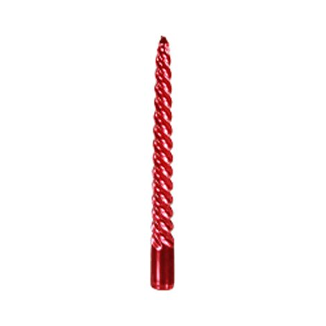 Bougie Chandelle Rouge Métallique H 20cm - set de 4 pcs - Rouge - Motif 1 - SILUMEN