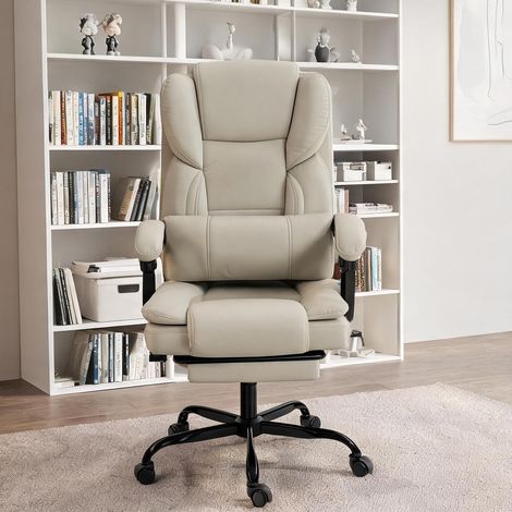 Chaise de bureau beige 67 x 65 x 119 cm (1/5)