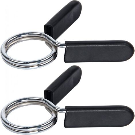 Lot de 1 paire de colliers de serrage à ressort pour barres d'haltères et haltères, en noir (25 mm/28 mm/30 mm/50 mm)