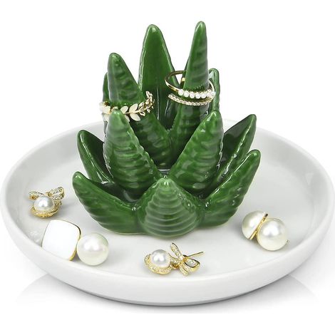 Porte-bagues en forme d'éléphant, de cactus et de chat, avec pendentif décoratif, cadeau idéal pour femmes, filles, amies, couples, sur le thème flamant rose, éléphant, chat et bouledogue, pour un ann (1/5)