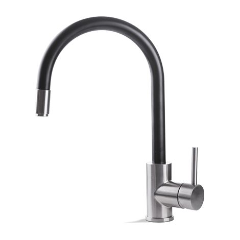 Miscelatore per lavello cucina acciaio inox Vema TIBER STEEL KITCHEN V18023 Nero