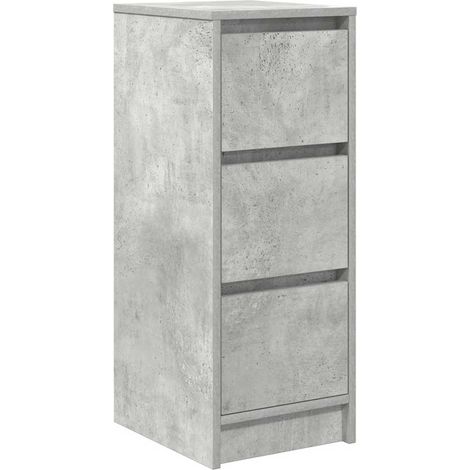 Buffet Meuble de rangement gris béton 29,5x34x76 cm bois d'ingénierie (1/5)