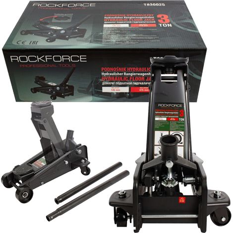 Cric idraulico Frog 3T con rivestimento in gomma 145-475 mm (1/5)