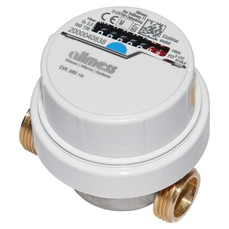 Allmess Universal VSystem Wasserzähler kalt warm Wohnungswasserzähler verchromt QN 1,5 80mm EJ 2025