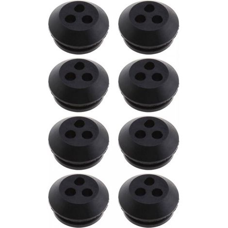 8pcs Black Rubber 3 Hole Fuel Tank Gaskets 5mm Hole Diameter for Blower Brush Cutter Lawn Mower Replacement (1/5)