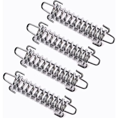 4 Pièces Ressort Voile d'ombrage, Tendeur Voile d'ombrage Ressort, Ressort de Tension pour Voile D'ombrage, Ressort de Tension pour Tente de Camping, Boucle de Corde de Ressort de Tente en Acier (Arge (1/4)