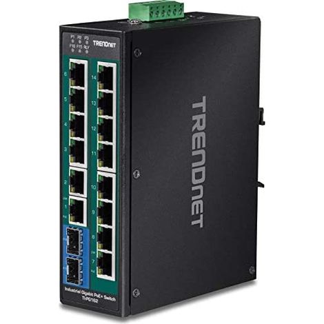 Trendnet TI-PG162 switch non gestito Gigabit Ethernet (10/100/1000) Power over Ethernet (PoE) Nero (1/5)