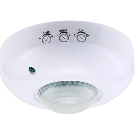 1PC Capteur de présence à Montage au Plafond,Interrupteur à détecteur de Mouvement PIR 220-240V,Interrupteur de lumière à détecteur de Mouvement Haute sensibilité,Plage de détection 6m à 360° (1/5)
