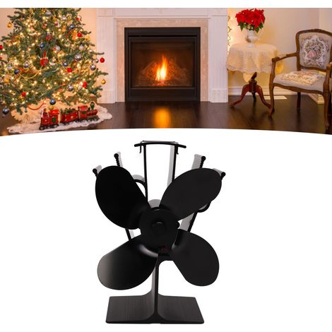 Klassischer Kaminventilator vom Typ Stove Fan, automatischer Start ohne Stromanschluss, hitzebeständig, 4 Flügel, umweltfreundlich und energiesparend. (1/5)