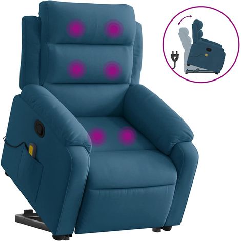 Fauteuil de Salon，Chaise，Fauteuil de massage inclinable Bleu Velours CFW557365 (1/5)