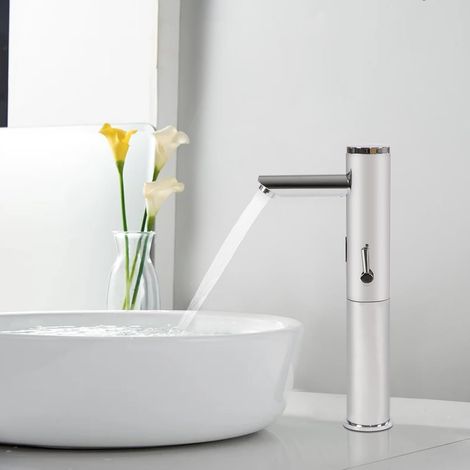 Infrarot Sensorarmaturen, Waschtischarmaturen Automatische Sensorarmaturen Berührungslose Waschbeckenarmaturen Einhebel Waschtischarmaturen Mischbatterien Geeignet für Wohnungen Hotels Bäder (1/5)