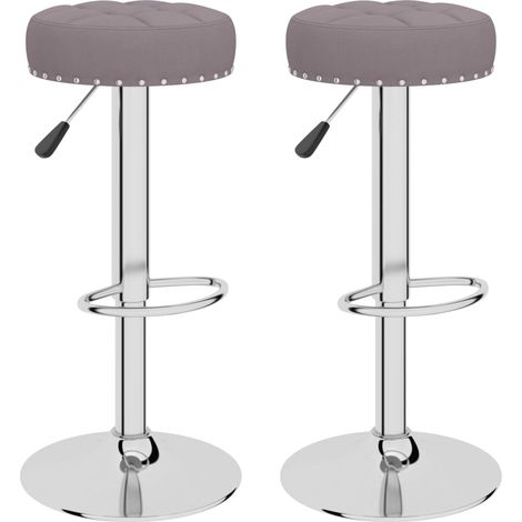Tabourets de bar 2 pcs Taupe Tissu 5 (1/5)