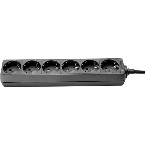 Multiprise 6 Prises en Plastique sans Interrupteur 3 m Noir (1/5)