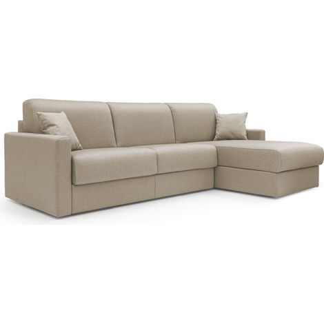 Chris Divano letto angolare 5 posti in tessuto impermeabile T13 288 cm Sinistro (mat. 160x197) beige